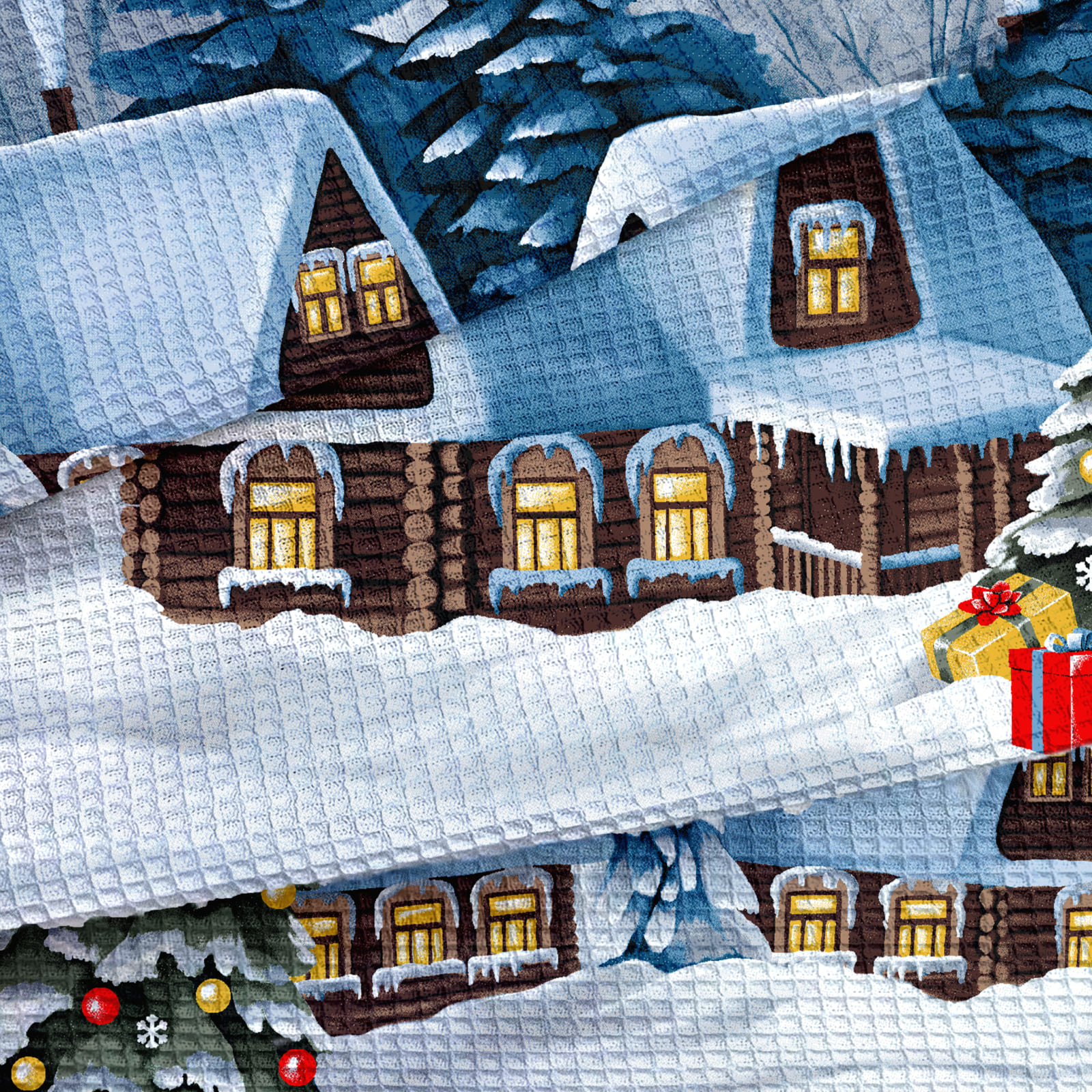 Полотно вафельное 50 см наб 29281-1 Новогодняя ночь