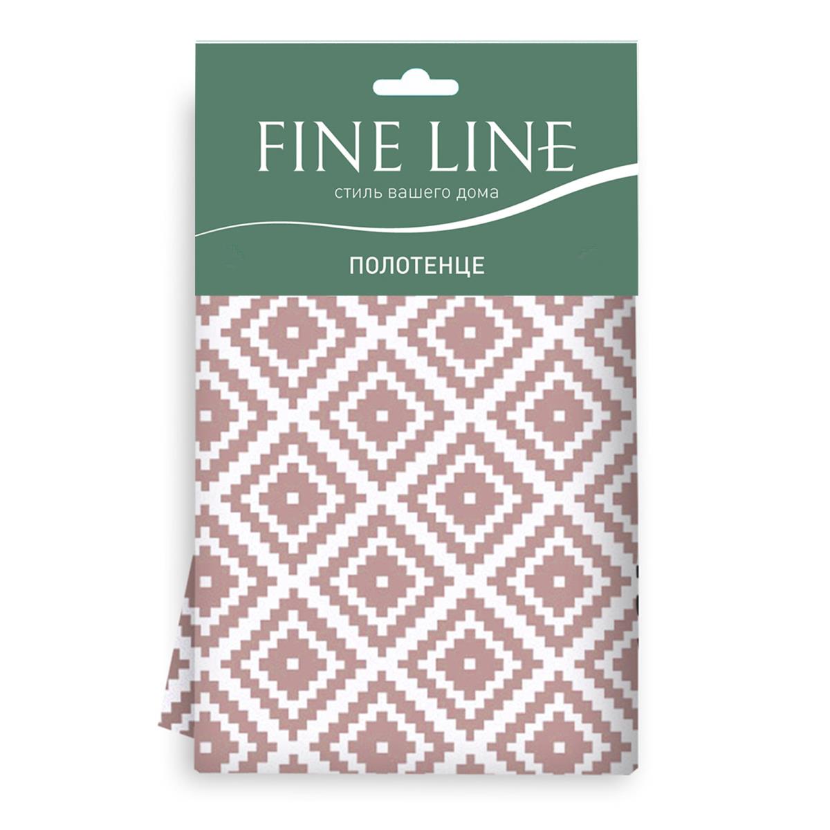Полотенце вафельное Fine Line 62077-3 Ромбы бежево-белые