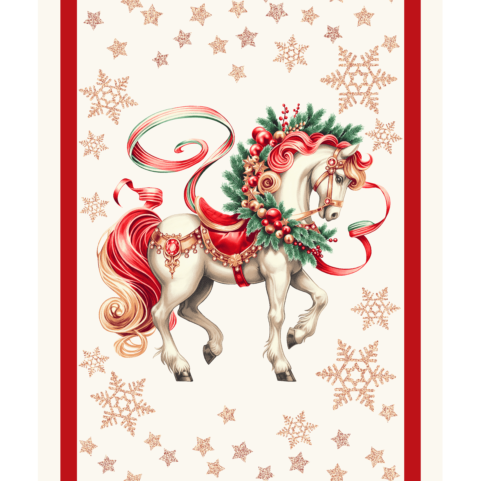 Полотно вафельное 50 см наб 29403-4 Сказочный конь