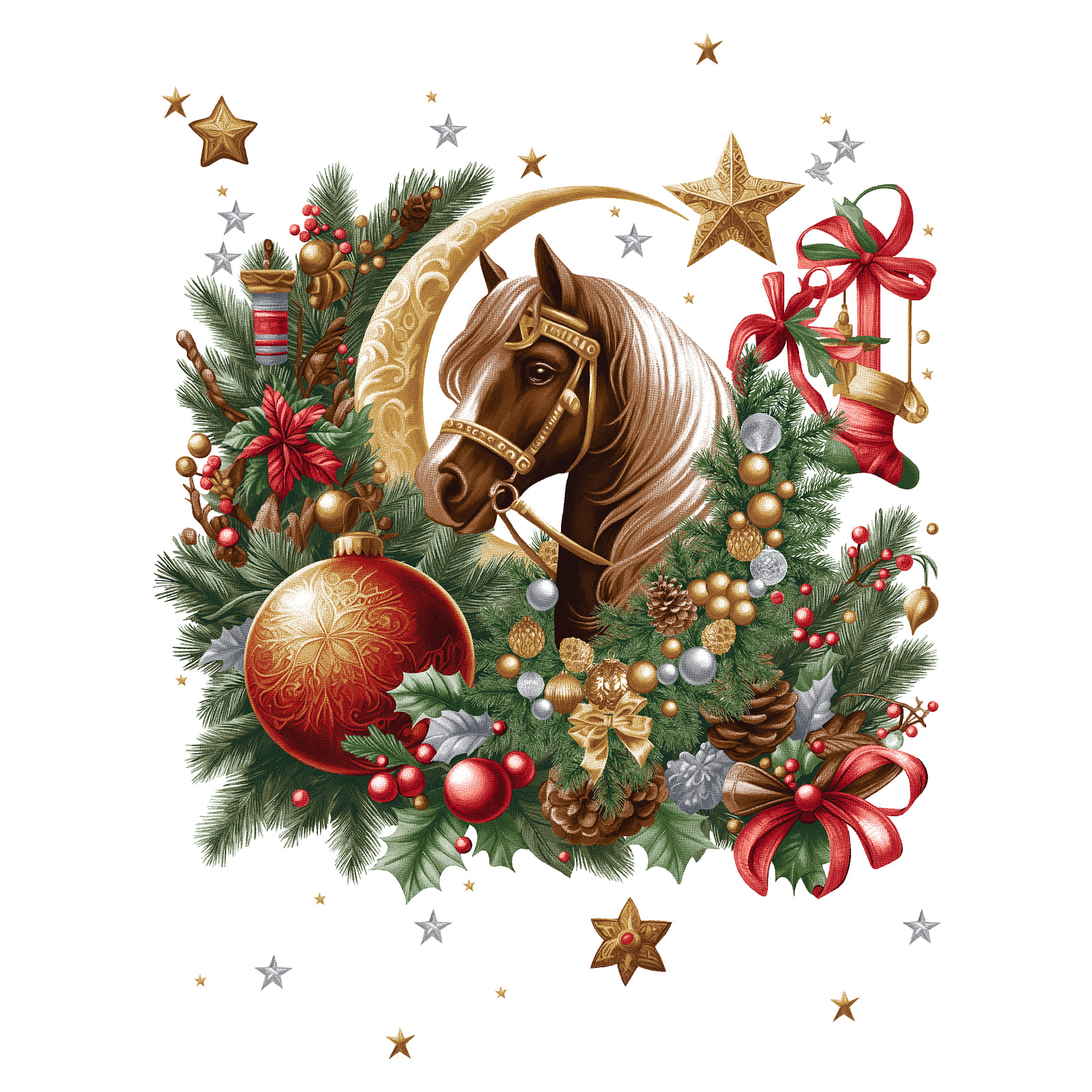 Полотно вафельное 50 см наб 29401-1 Новогодняя удача