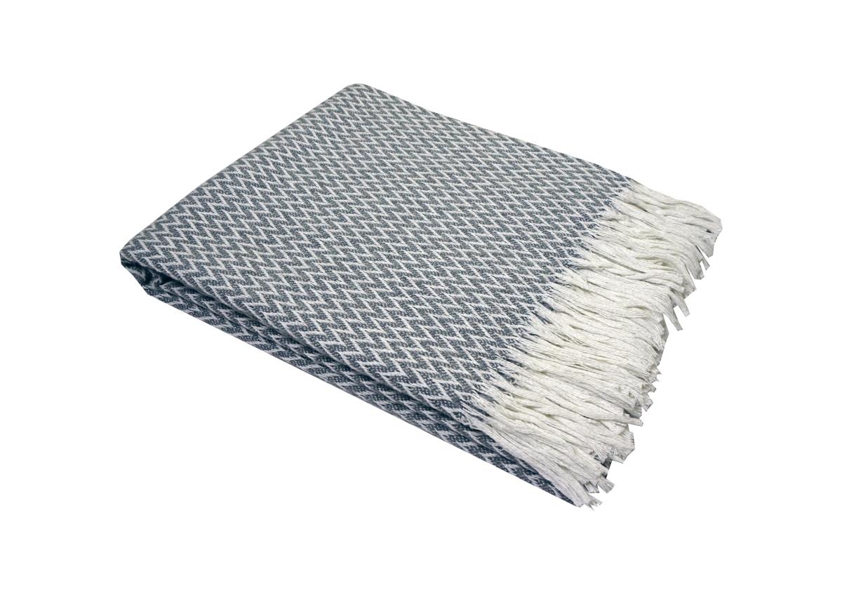 Плед WENGE Concept Marta с бахромой белый/серый