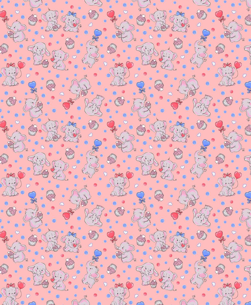 Фланель 90 см наб грунт 5568-7 Слоники