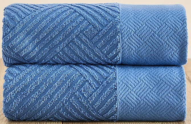 Комплект махровых полотенец FLOOX бордюр Венера, голубой