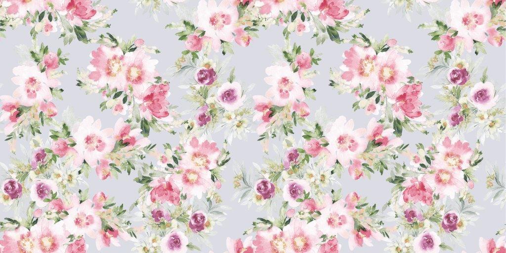 Тик наволочный 150 см 5582-1 Акварельные цветы