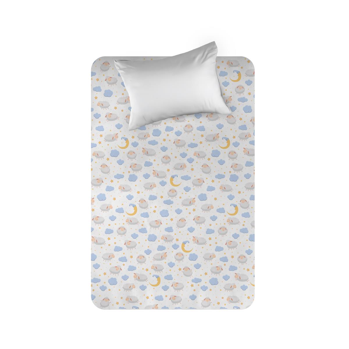 Простыня перкаль WENGE KIDS 60082-1 Sheep in the clouds
