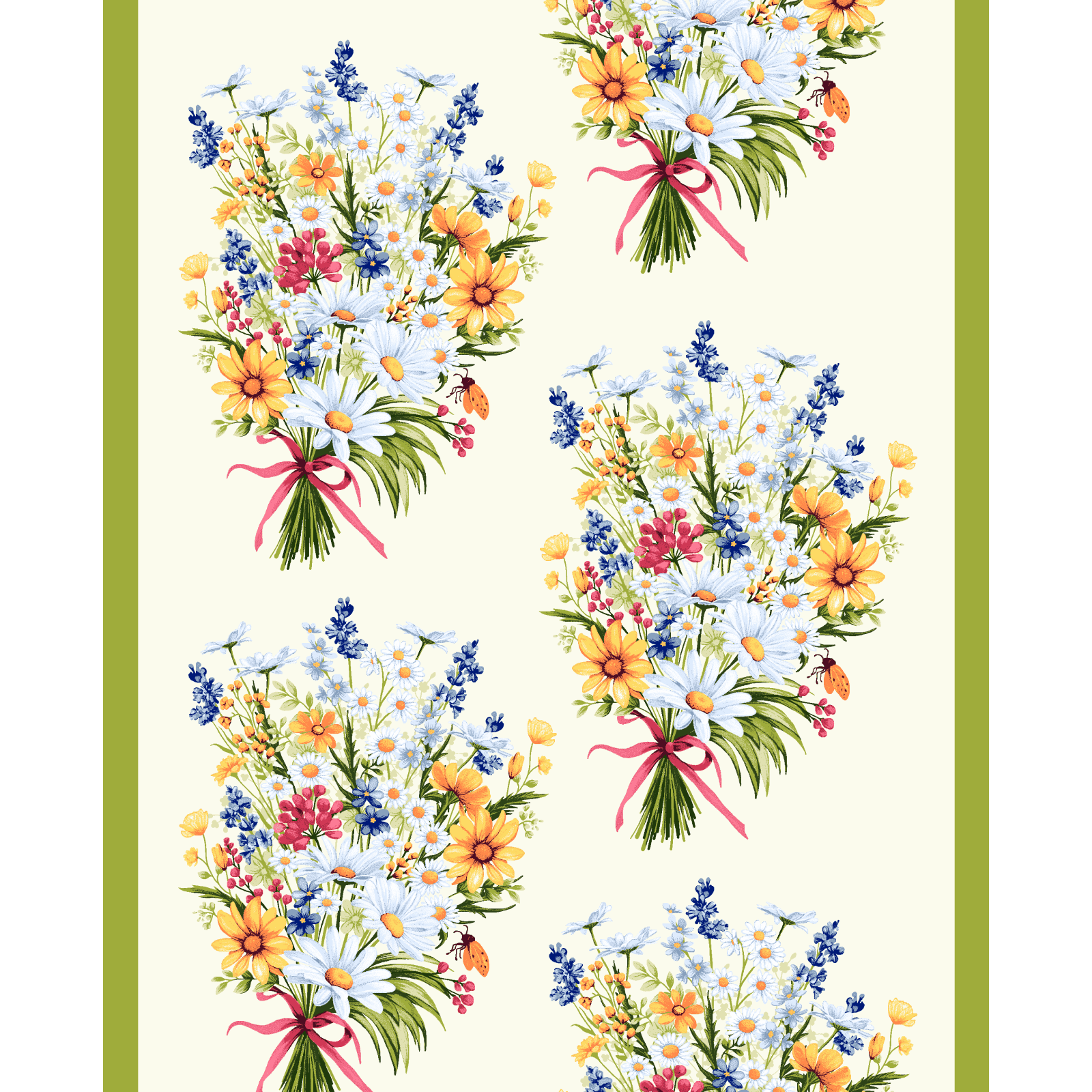 Полотно вафельное 50 см наб 29433-1 Весенний букет