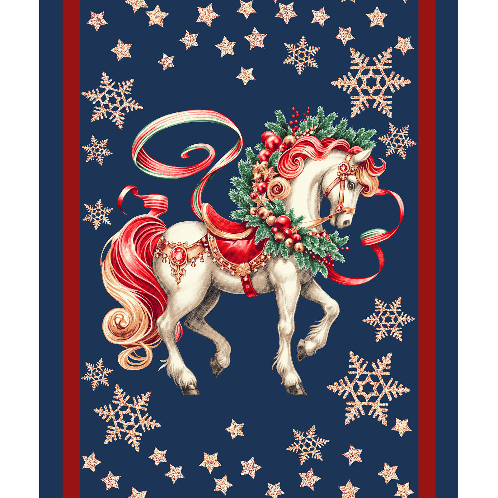 Полотно вафельное 50 см наб 29403-3 Сказочный конь