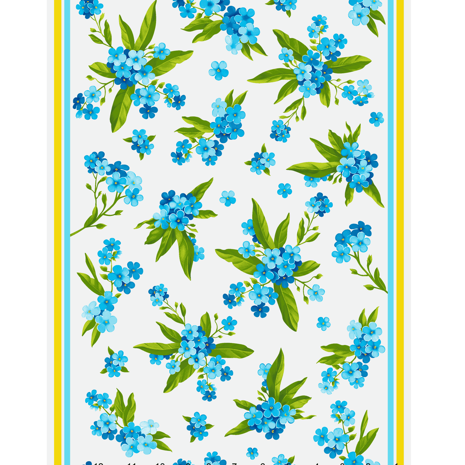 Полотно вафельное 50 см наб 29311-1 Незабудки