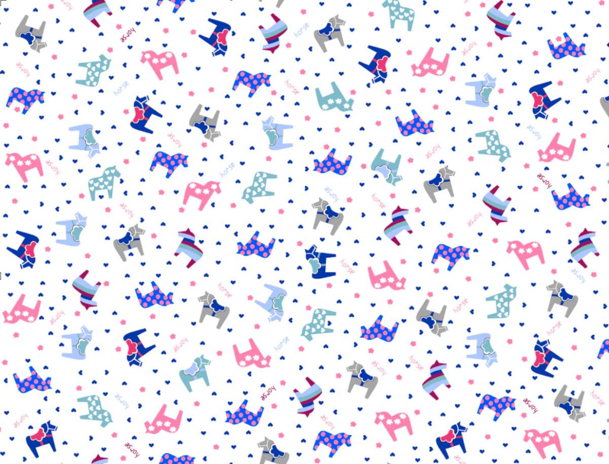 Фланель 90 см 5587-1 Веселая лошадка