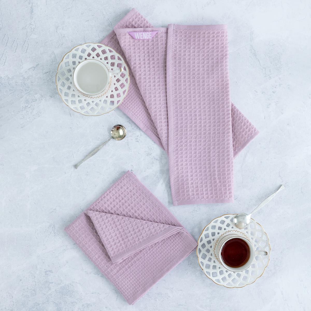 Комплект вафельных полотенец WENGE розовый