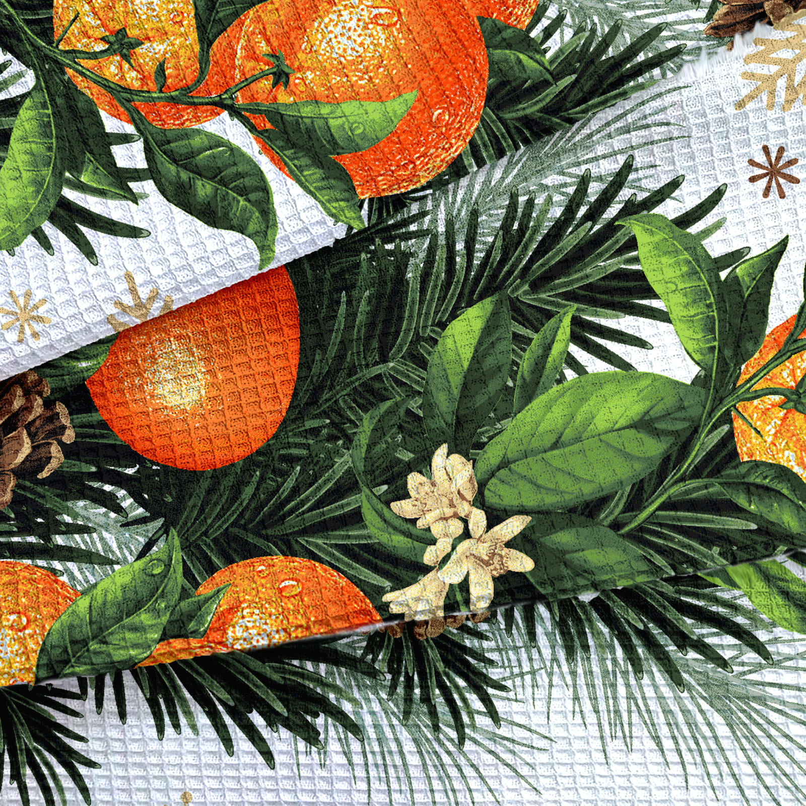 Полотно вафельное 50 см 29232-1 Мандариновый коктель