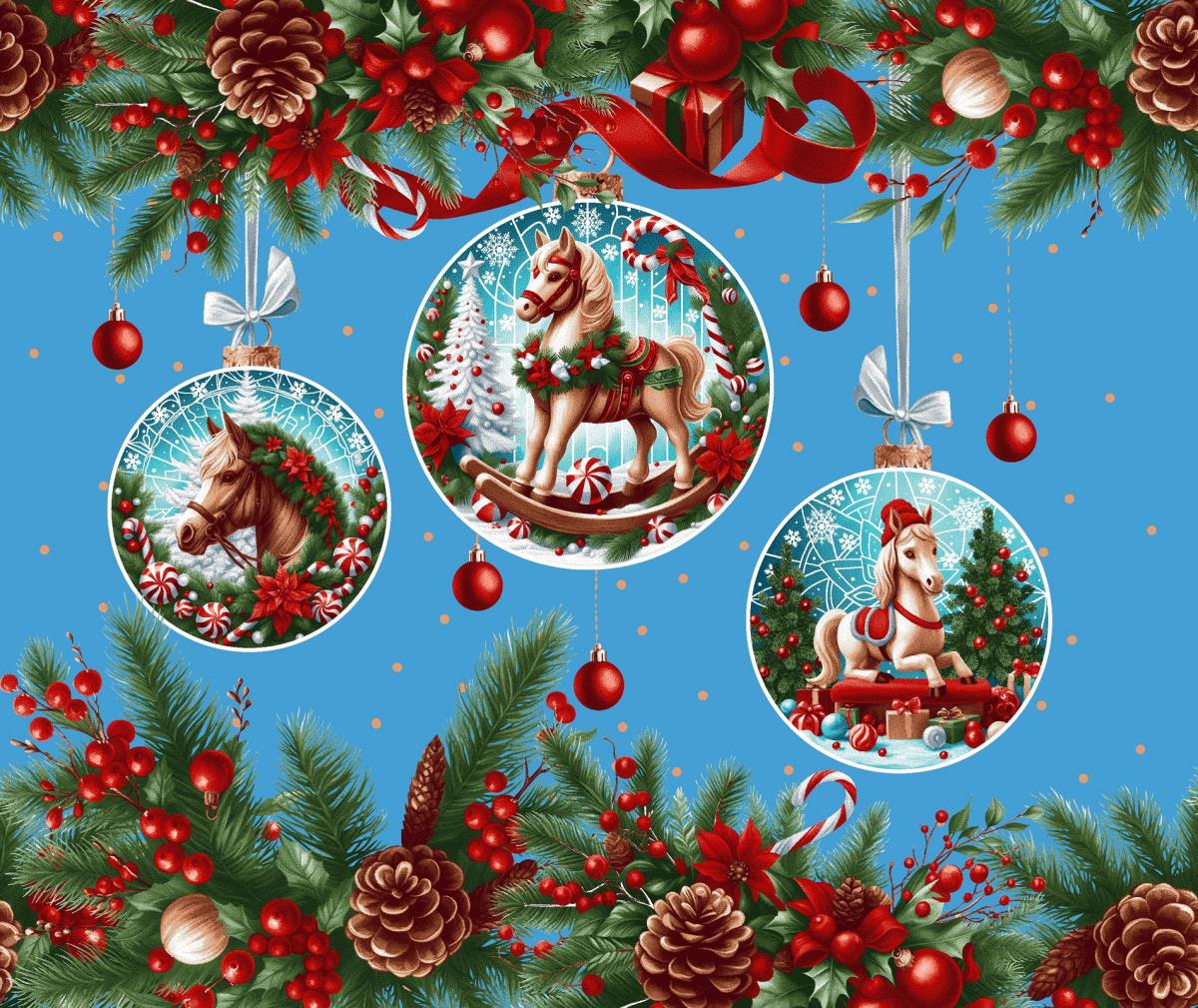 Полотно вафельное 50 см наб 29402-1 Лошадки на удачу