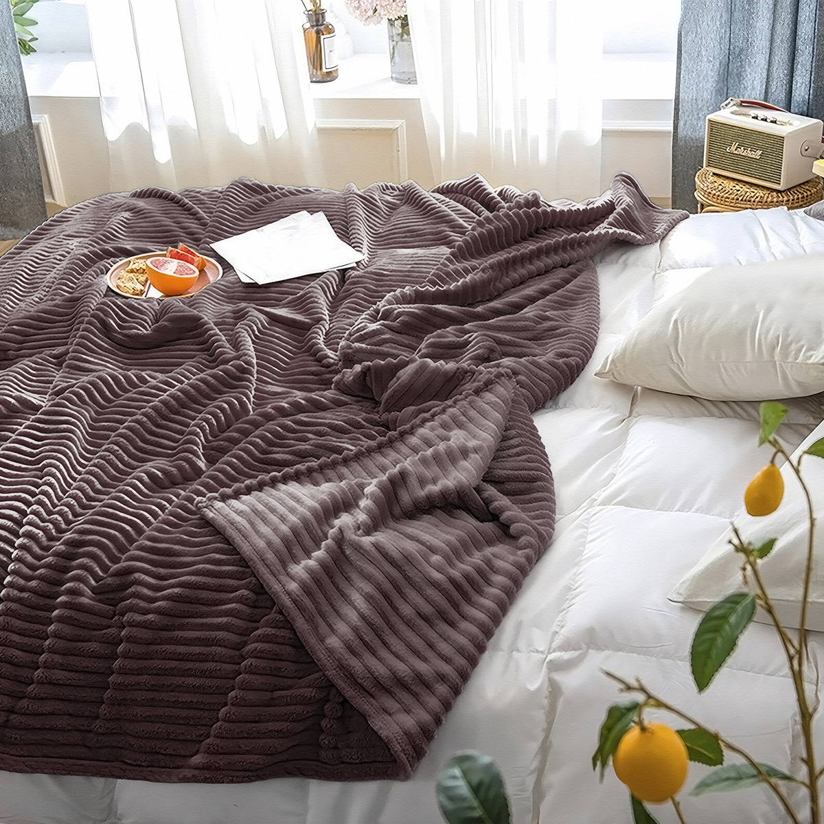 Плед велсофт WENGE Line Salted caramel