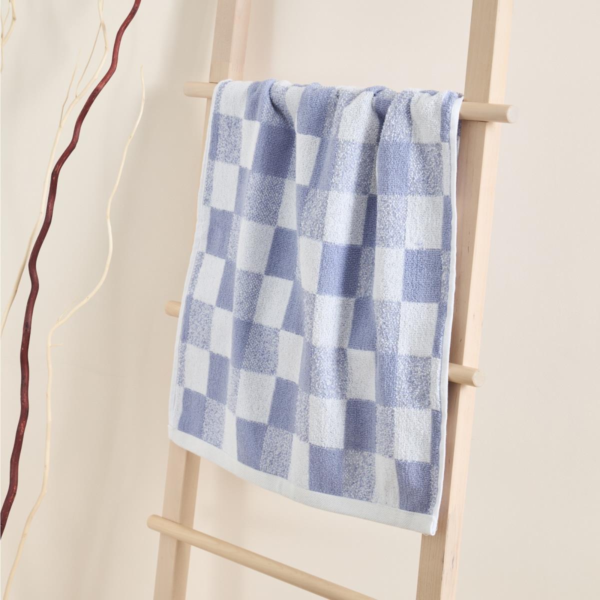 Полотенце махровое Fine Line Клетка, васильковый, пестроткань