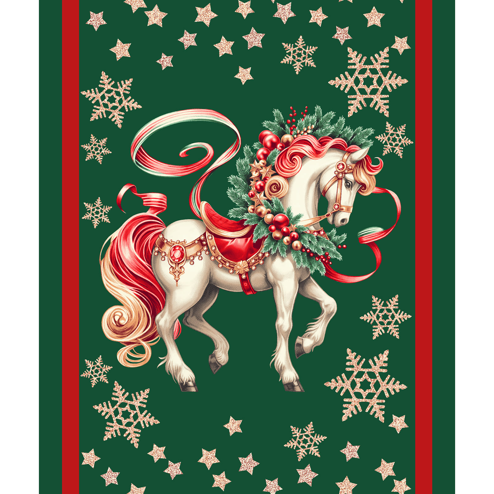 Полотно вафельное 50 см наб 29403-1 Сказочный конь