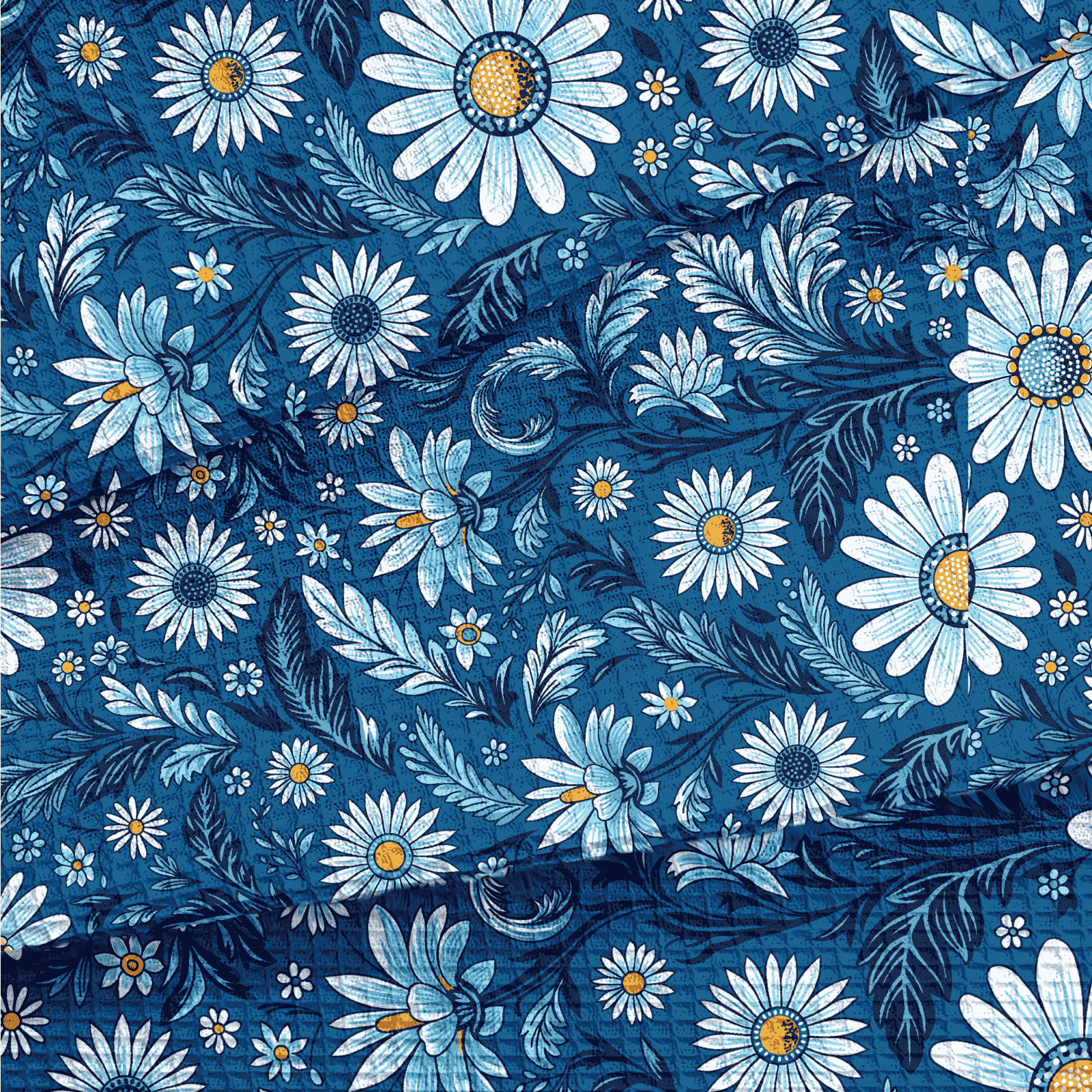 Полотно вафельное 150 см наб 29337-2 Ромашки