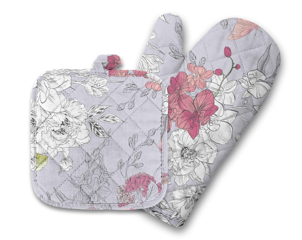 Комплект кухонный рогожка (прихватка, прихватка-рукавица) Fine Line 33072-4 Нелли