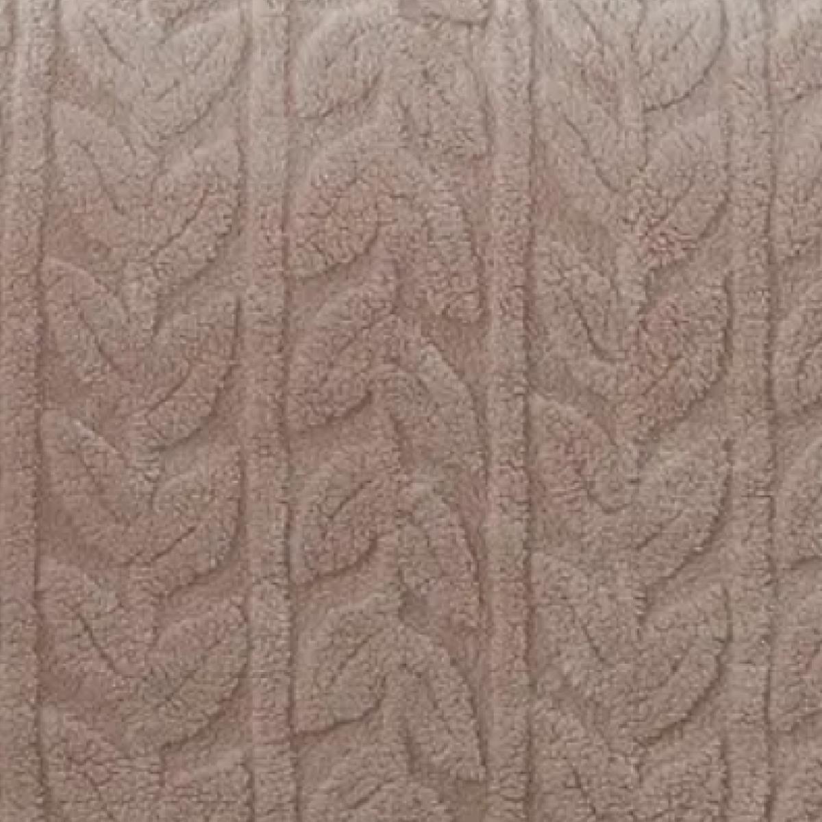 Плед велсофт Все ДOMA/Vse DOMA шерпа, листья, бежевый