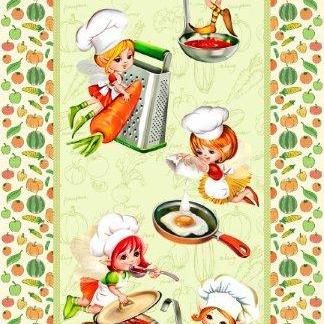 Полотно вафельное 50 см наб 5407-1 Эльфики