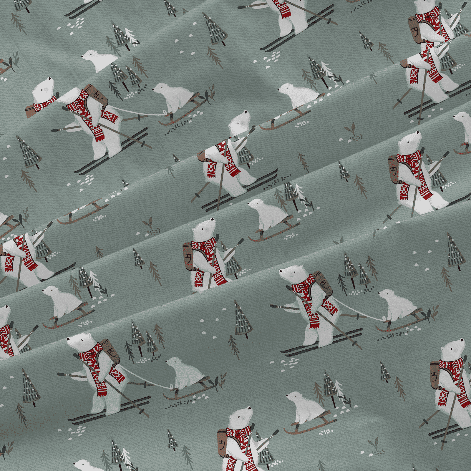 Перкаль 150 см наб 13464-1 На лыжах