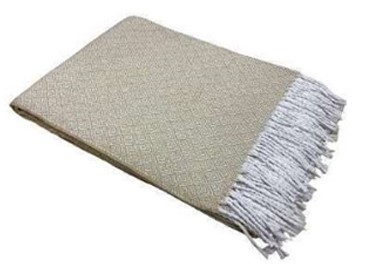 Плед смесовой Все ДOMA/Vse DOMA с бахромой бел-песоч, Марта