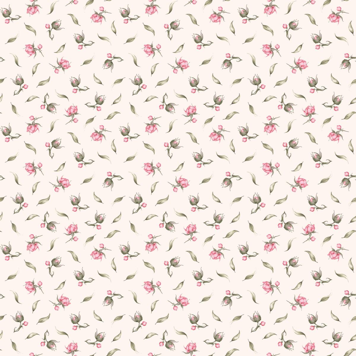 Бязь Премиум 220 см наб 50397-1 Розовый сад мелкий