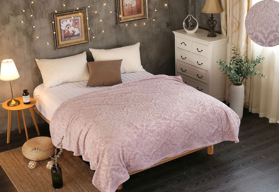 Плед велсофт Fine Line Moreska 016-OPM бледно-розовый