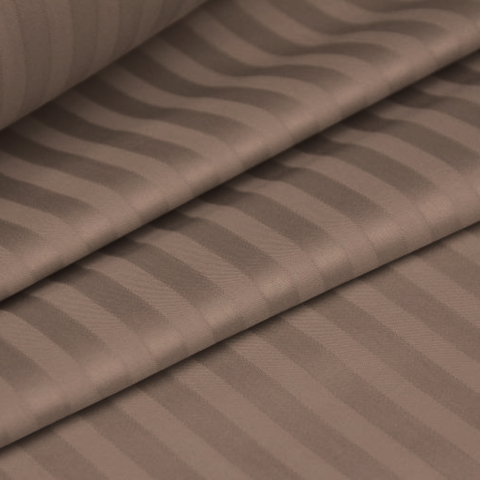 Страйп-сатин 220 см гладкокрашеный арт. 3052 86124-11 Мокко АК, полоса 2*2