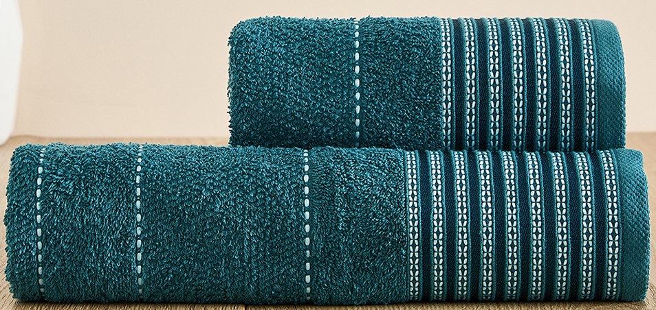 Комплект из 2-х махровых полотенец FLOOX бордюр Ясмина, изумруд