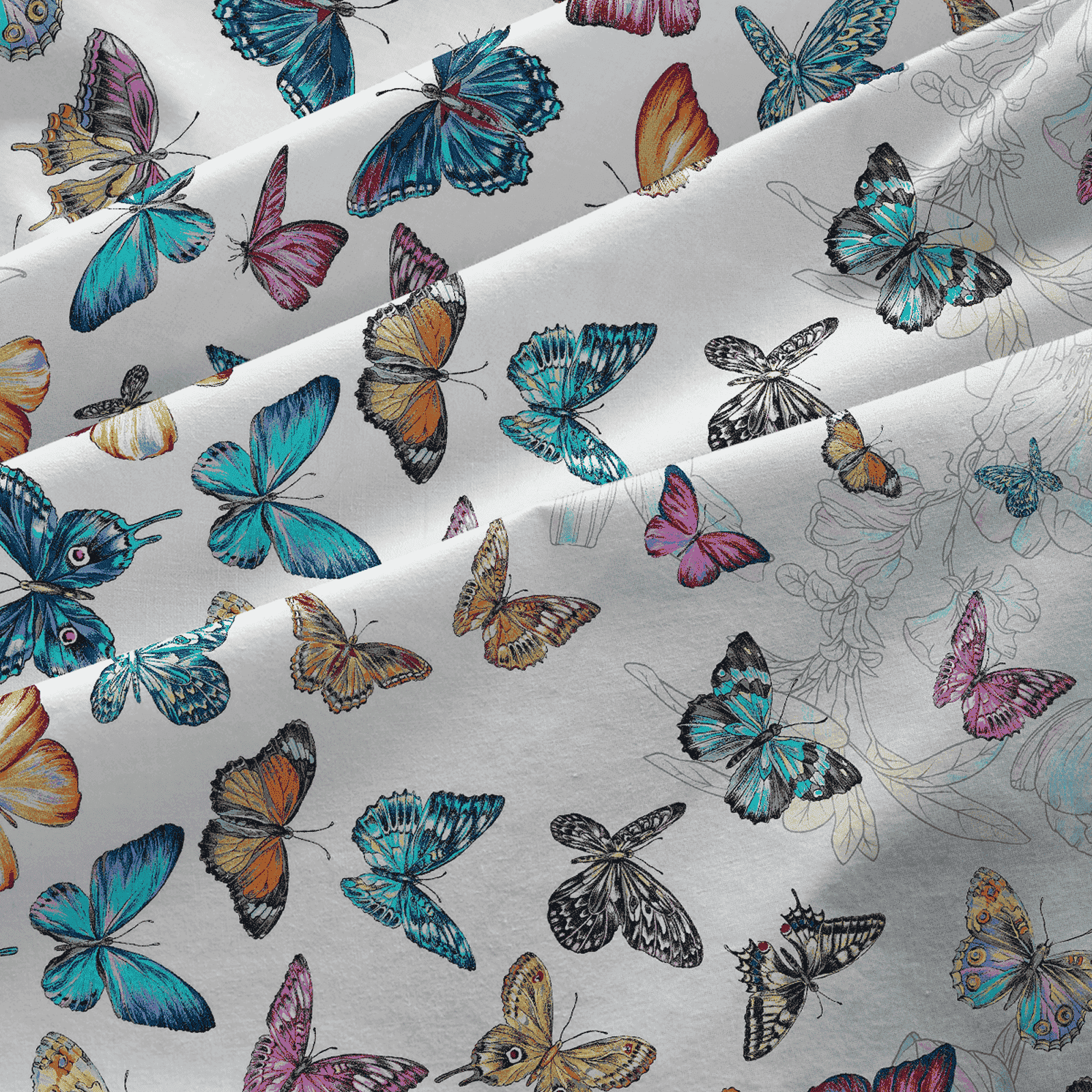 Бязь Премиум 150 см 13091-1 Бабочки