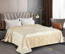 Плед велсофт Все ДOMA/Vse DOMA Парма, цвет бежевый, тиснение 1 см, ролик