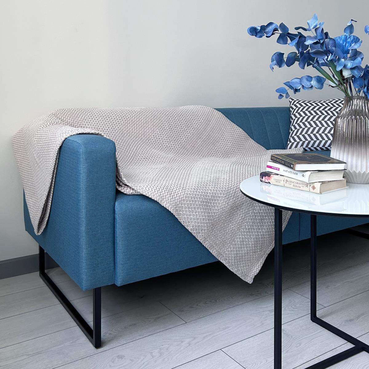 Плед-покрывало смесовой Все ДOMA/Vse DOMA Samanta белый/песочный