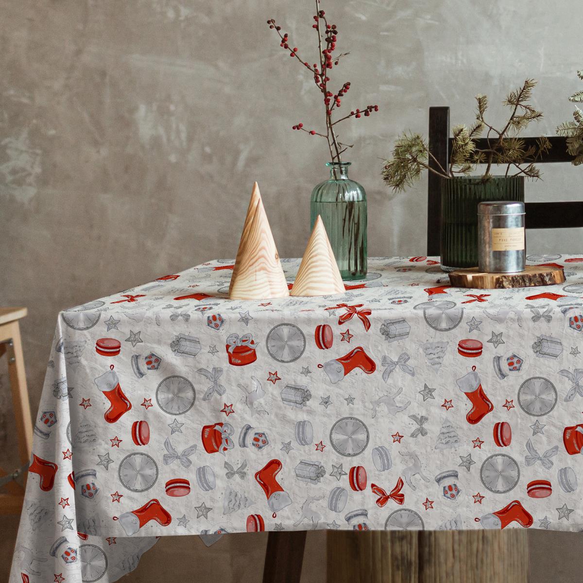 Скатерть рогожка Все ДOMA/Vse DOMA 60101-2 ВРЕМЯ ЧУДЕС с глиттером