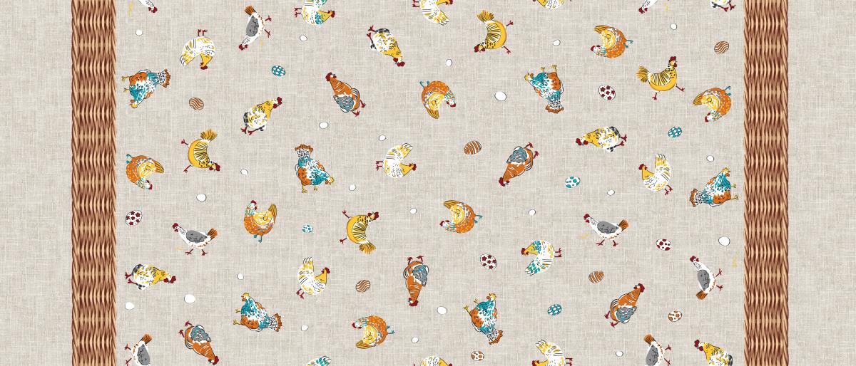 Рогожка 150 см наб арт. 904 29012-1 Курочки