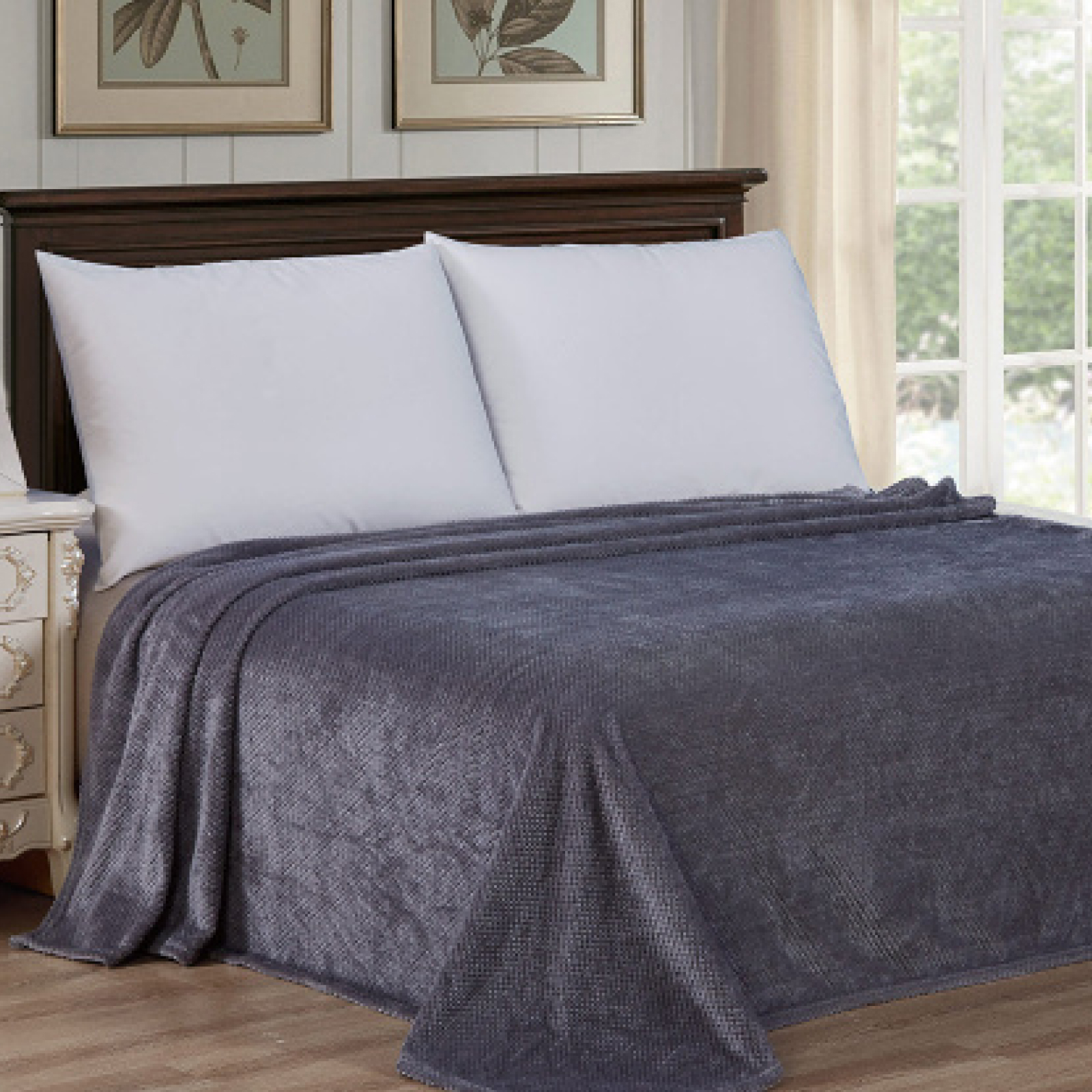 Плед велсофт Все ДOMA/Vse DOMA пиноли, цвет графит, ролик