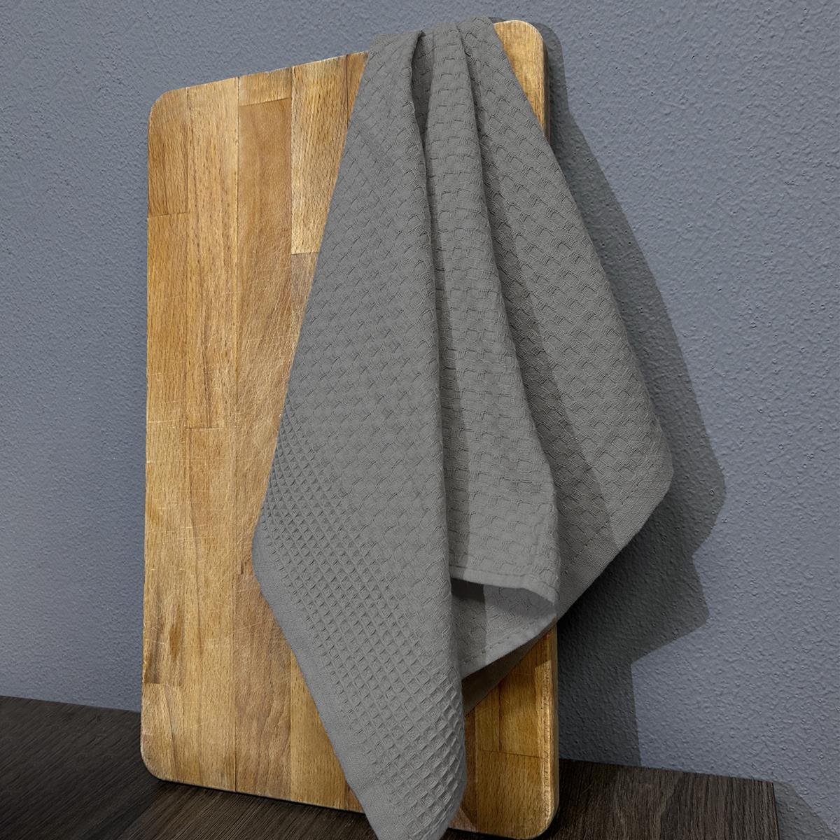 Полотенце вафельное Fine Line стежка, светло-серый