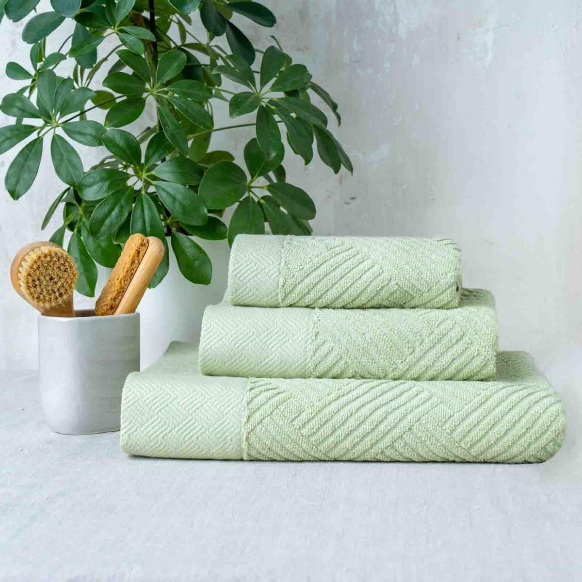 Полотенце махровое Fine Line бордюр Лима фисташка