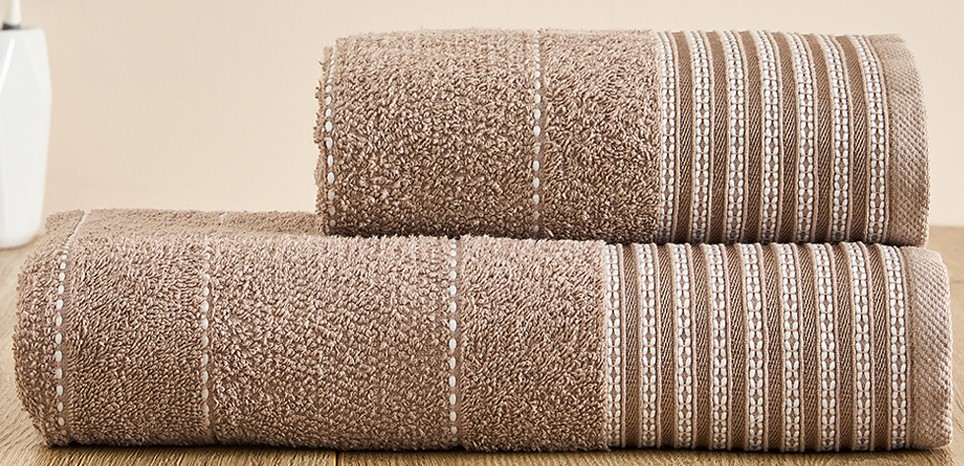 Комплект из 2-х махровых полотенец FLOOX бордюр Ясмина, бежевый