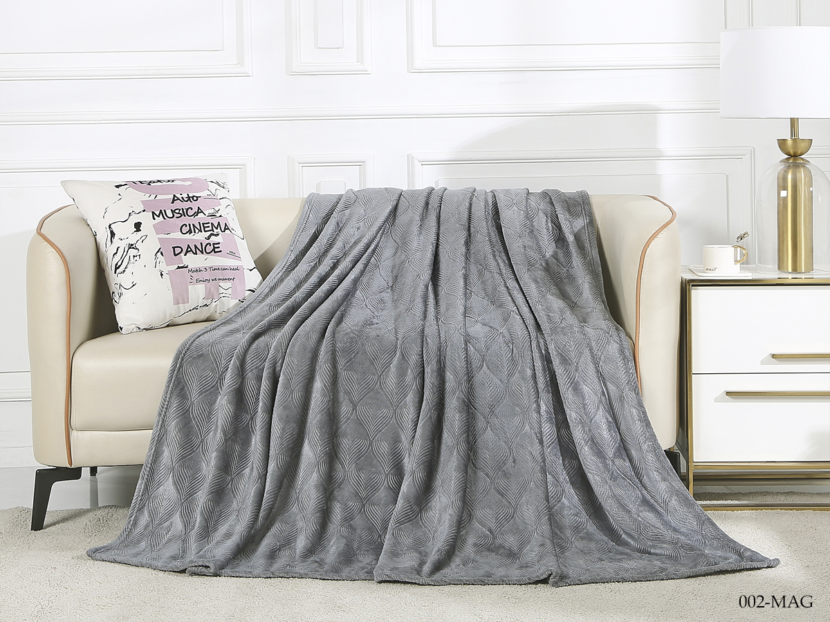 Плед велсофт Fine Line Magnolia 002-MAG стальной