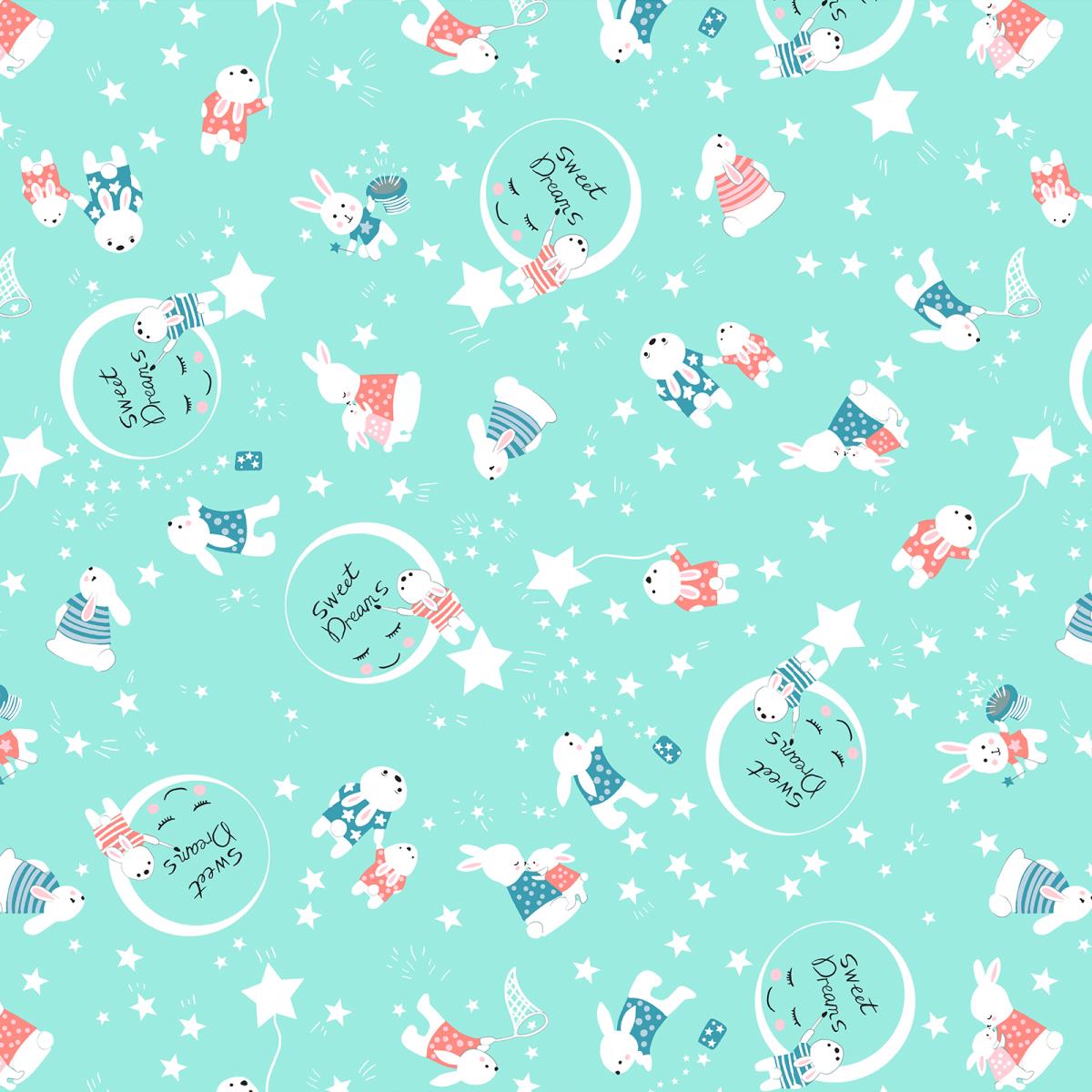 Ситец 95 см наб 64044-1 Космик голубой