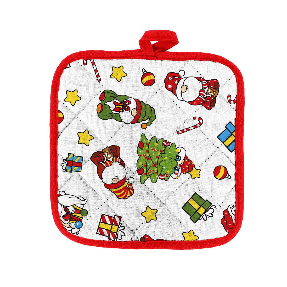 Прихватка рогожка WENGE 29167-2 С Новым годом (белая)