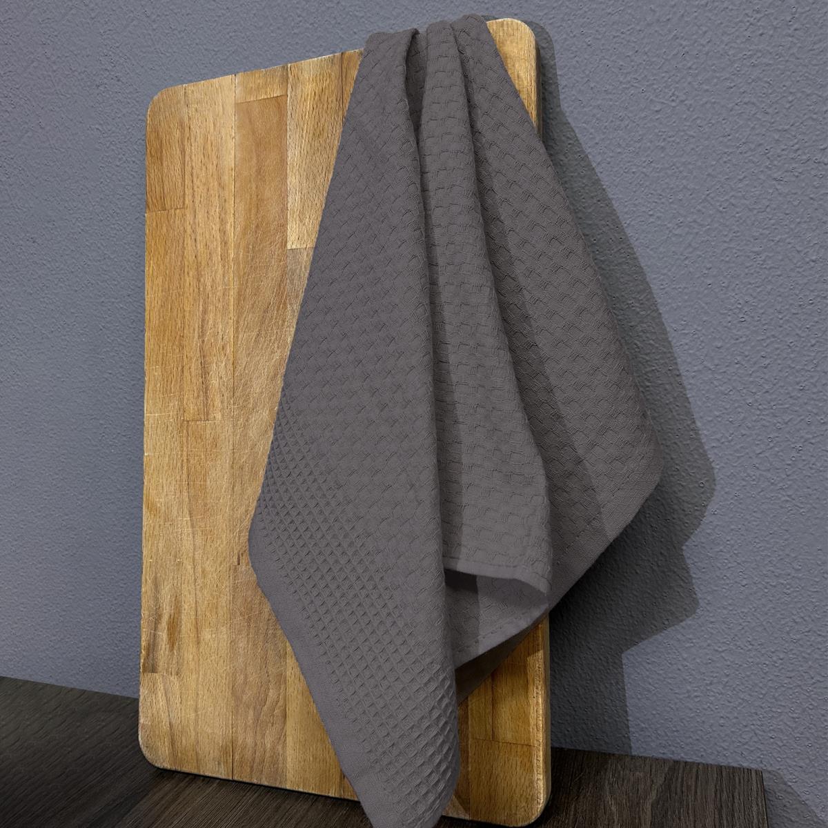 Полотенце вафельное Fine Line стежка, темно-серый, 270 гр