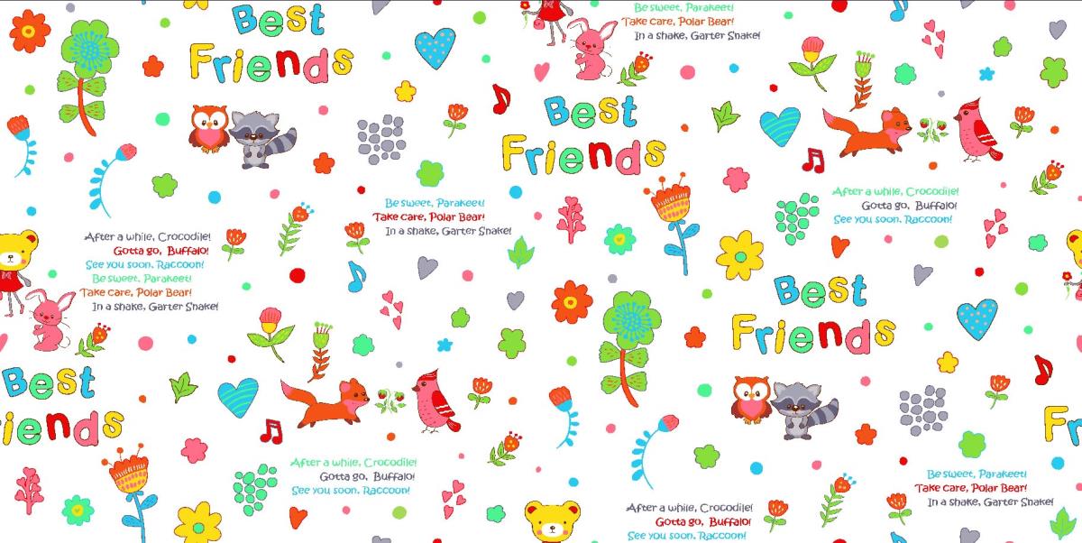 Фланель 90 см 5580-1 Лучшие друзья