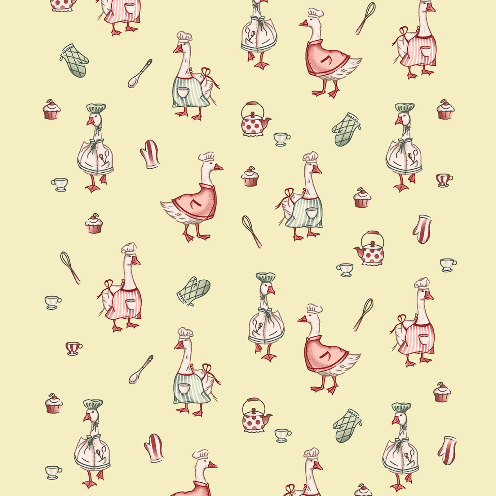 Полотно вафельное 50 см наб 29477-1 Гуси