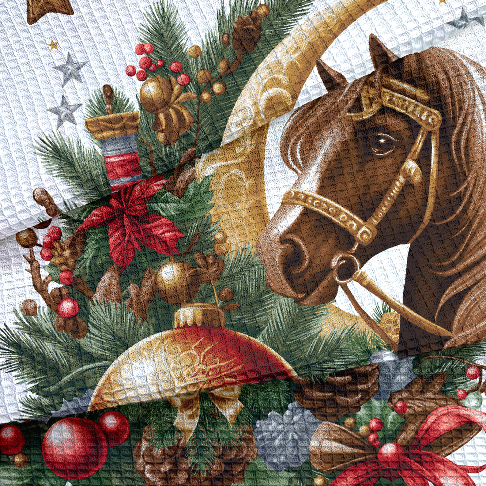 Полотно вафельное 50 см наб 29401-1 Новогодняя удача