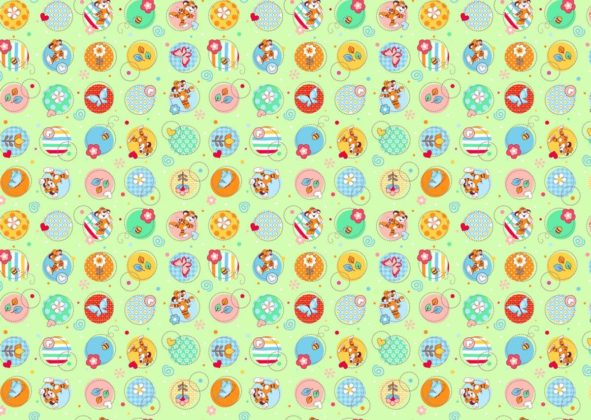 Фланель 90 см 5556-3 Тигрята