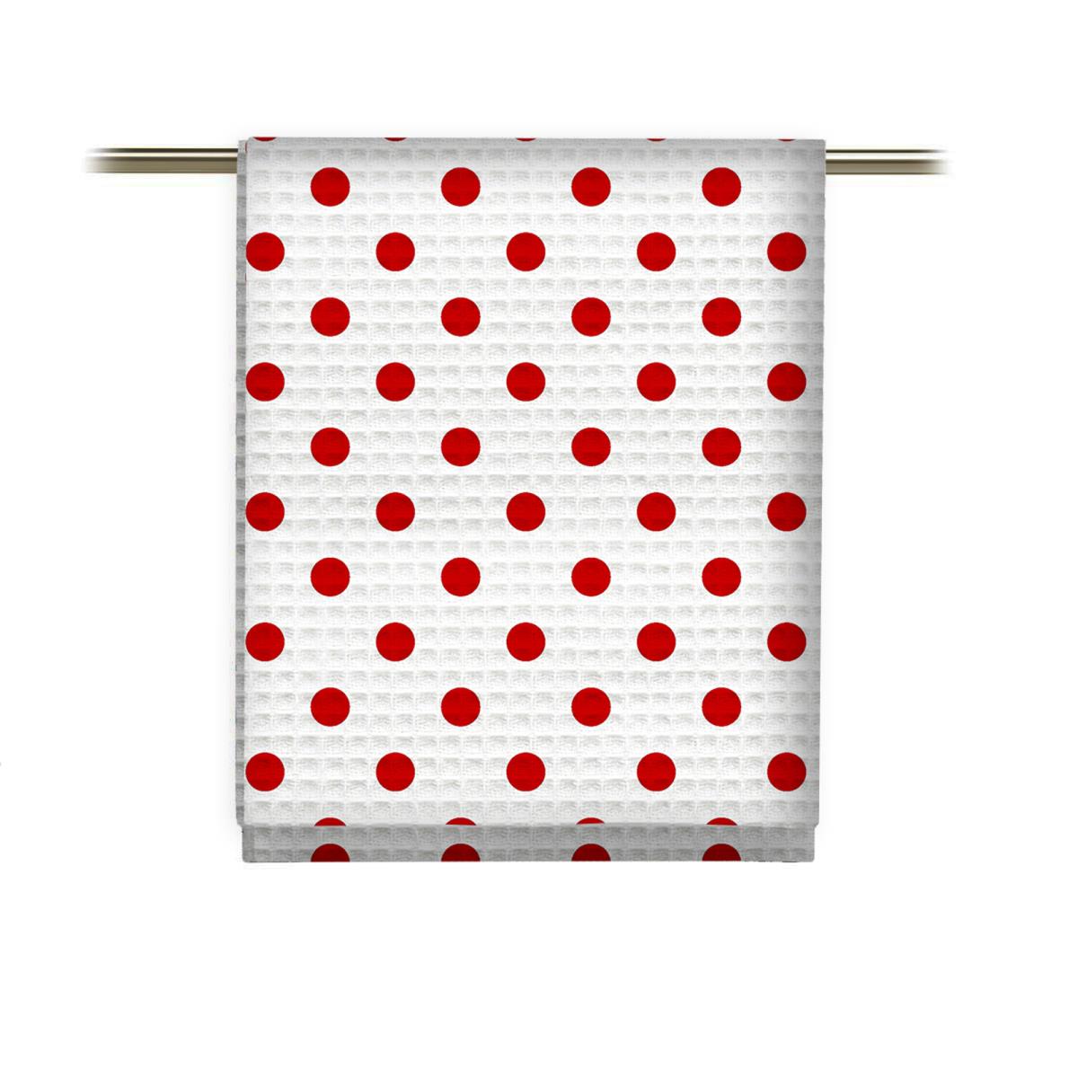 Полотенце вафельное Fine Line 62040-1 Красный горох на белом