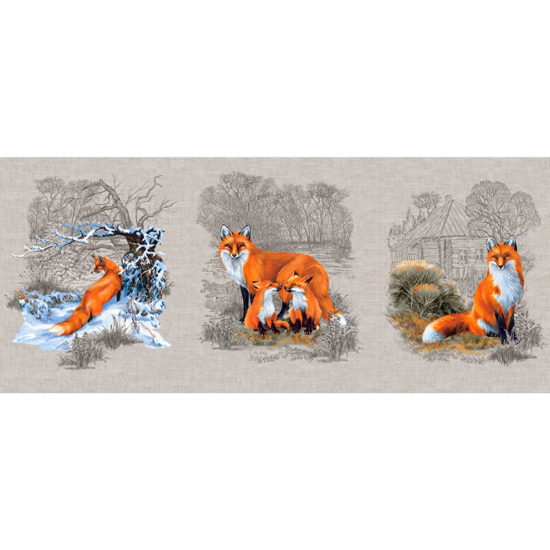 Рогожка 150 см наб арт. 902 35025-1 Лисы