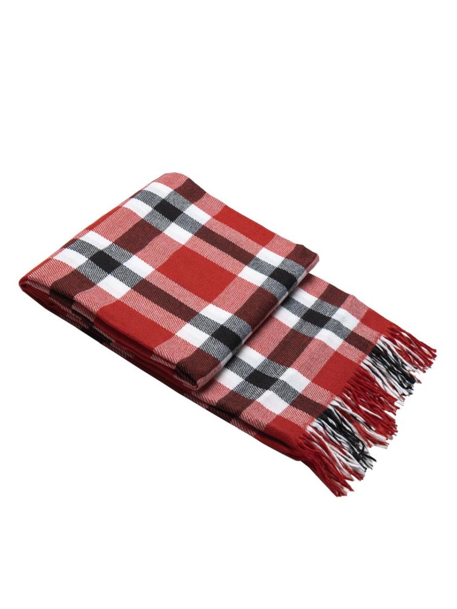 Плед смесовой Все ДOMA/Vse DOMA красн-бел-антр рап.4 Элис