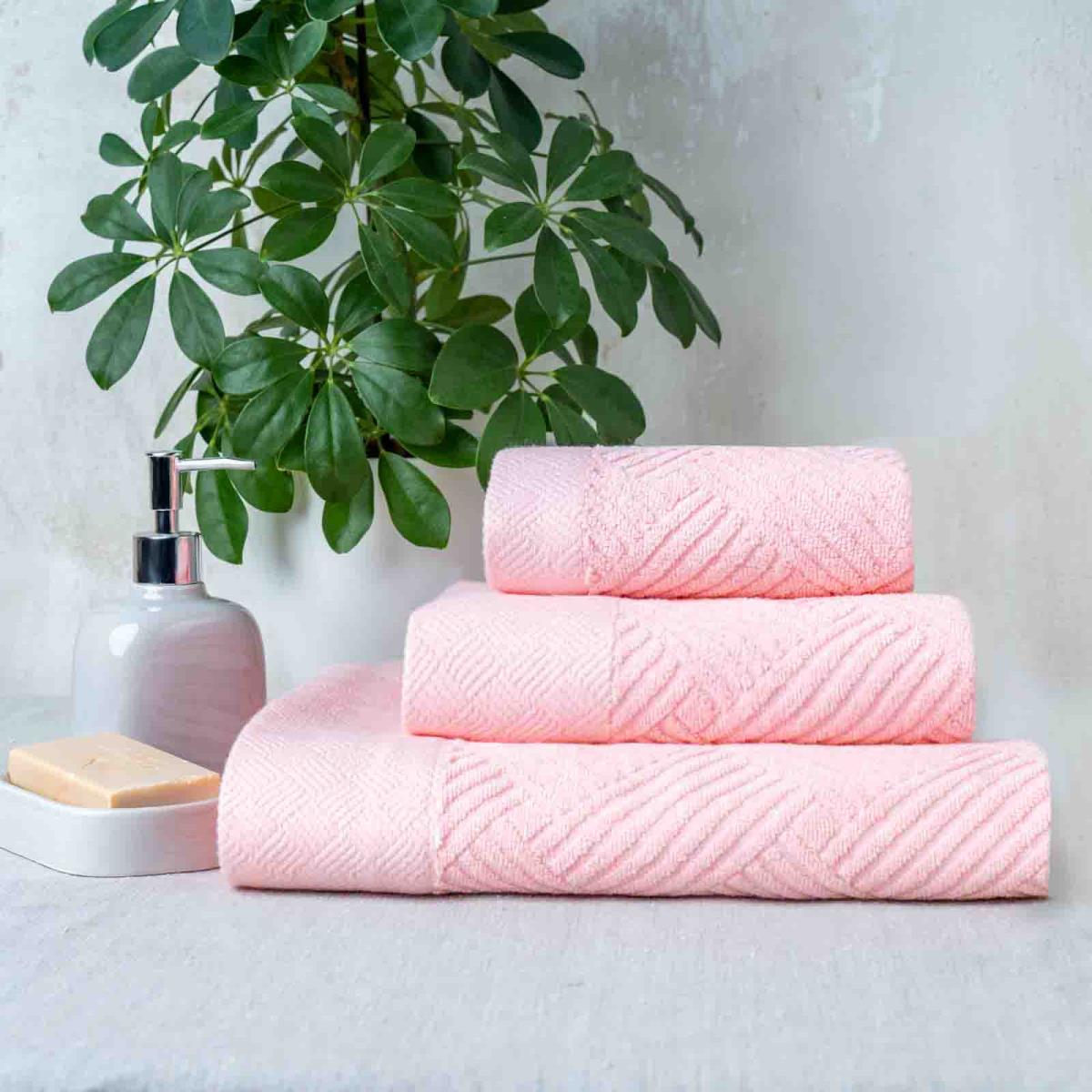 Полотенце махровое Fine Line бордюр Лима розовый